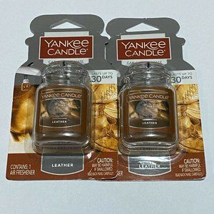 Yankee Candle Car Jar Leather Lot of 2